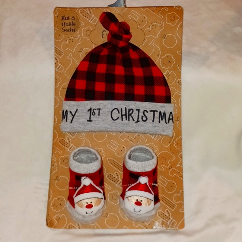 My 1st Christmas hat and rattle socks